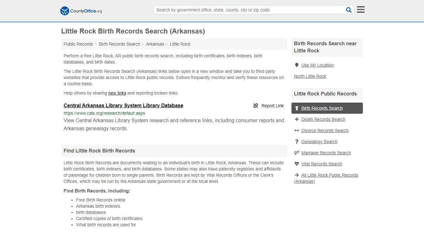 Birth Records Search - Little Rock, AR (Birth Certificates & Databases)